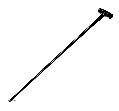 A black walking stick on a white background with paintless dent repair tools.