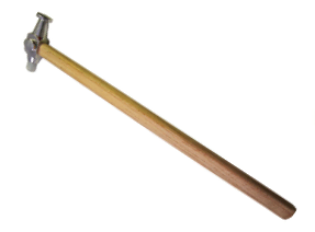 A wooden hammer with a wooden handle is a paintless dent repair tool.