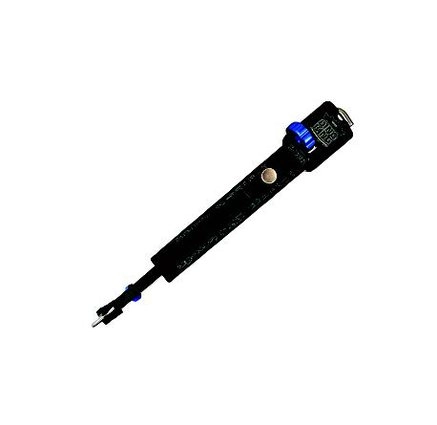 A black and blue flashlight for paintless dent repair tasks.