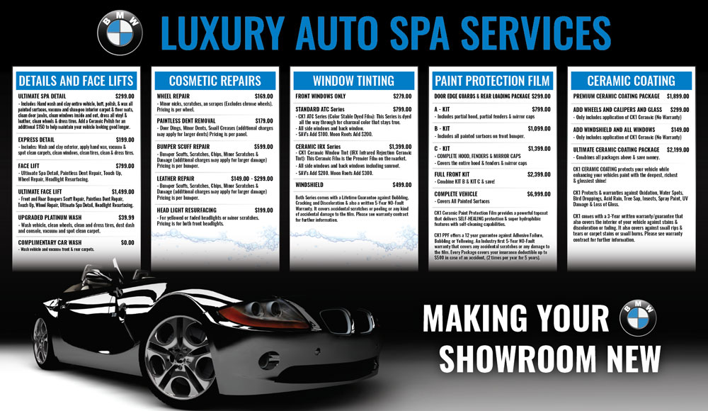 Luxury auto spa services making your showroom.